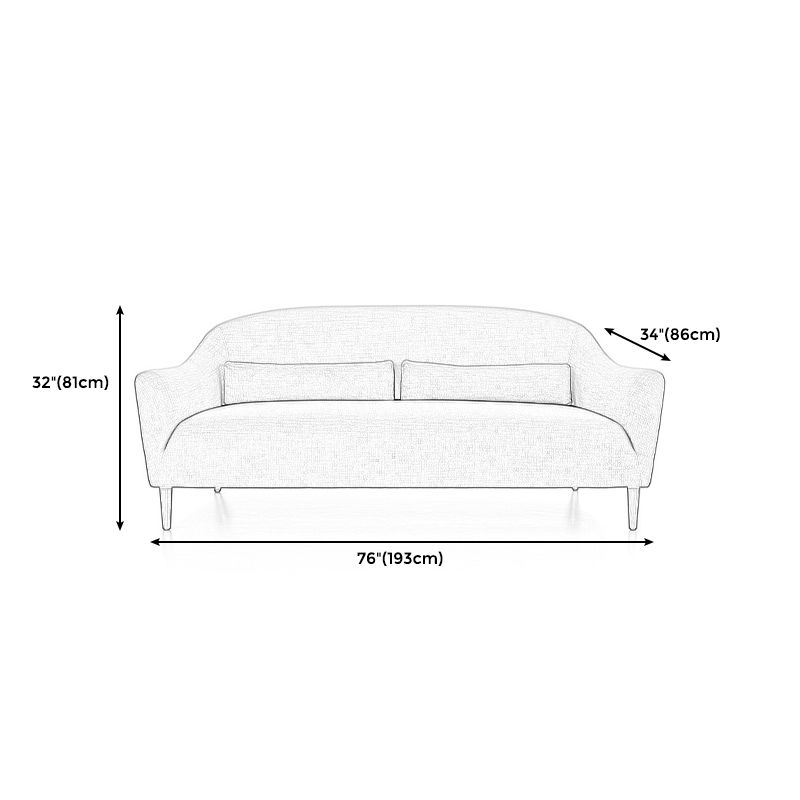 Skandinavische 3-Sitz-Leinensofa gebogen 33,86 "D ​​x 31,89" H LIEBTEAT