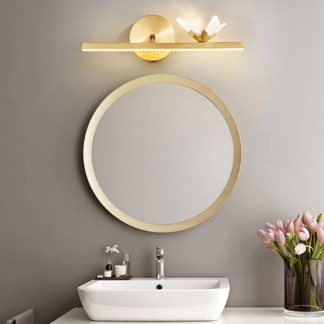 Lámparas de pared de tocador lineal de estilo americano moderno Copper 3 luces luces de tocador montada en la pared para el baño