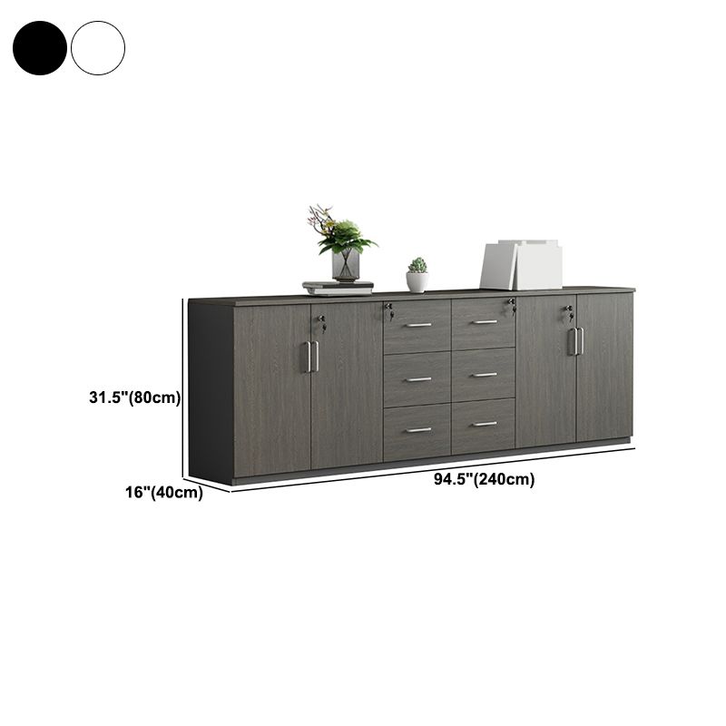 Nordic Style File Cabinets Solid Wood Frame Key Lock Horizontal File Cabinet Office