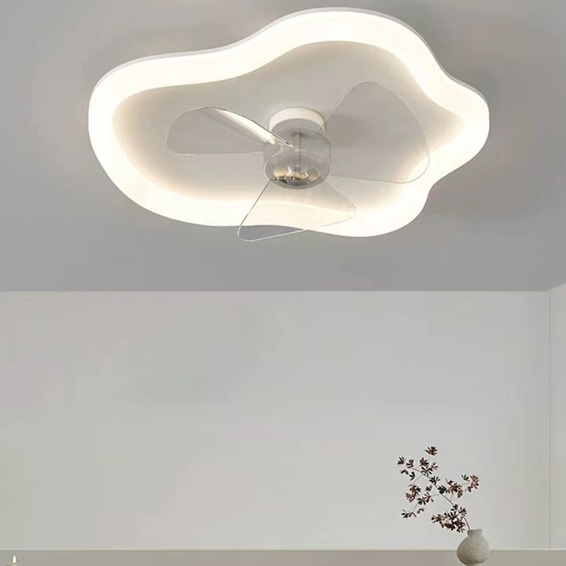 Modernism 1/2-Light White Ceiling Fan Lamp Unique LED Acrylic Ceiling Fan Light