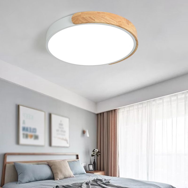 Metal Round Flush Ceiling Light Nordic Macaron  Style 1 Light Flush Mount Lighting