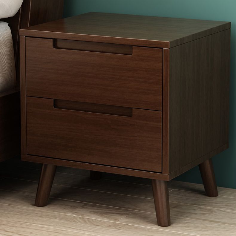 Contemporary Solid Wood Nightstand Drawers Bed Night Table Legs Included