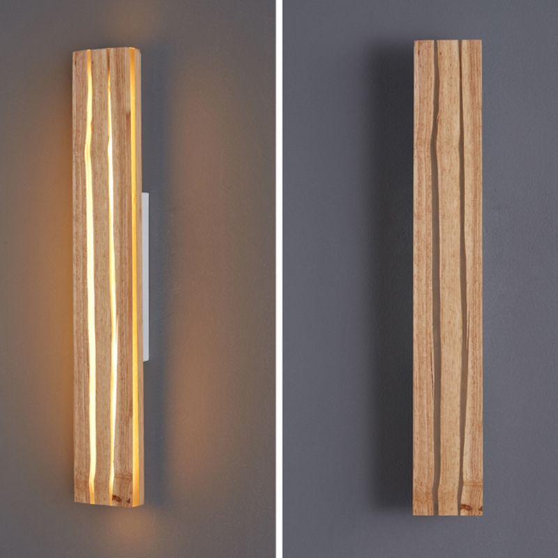 Modern LED Wall Light Fixture Simple Wooden Wall Light Sconce for Bedroom