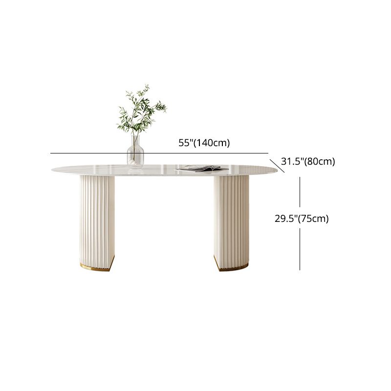 Glam 1/2/5/6/7 Pieces Dining Set Oval Sintered Stone Dining Table Set for Dining Areas