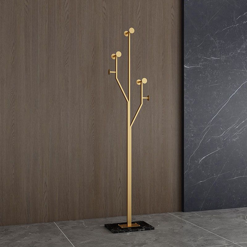 Glam Metallic Hall Tree Hooks Design Coat Rack for Living Room