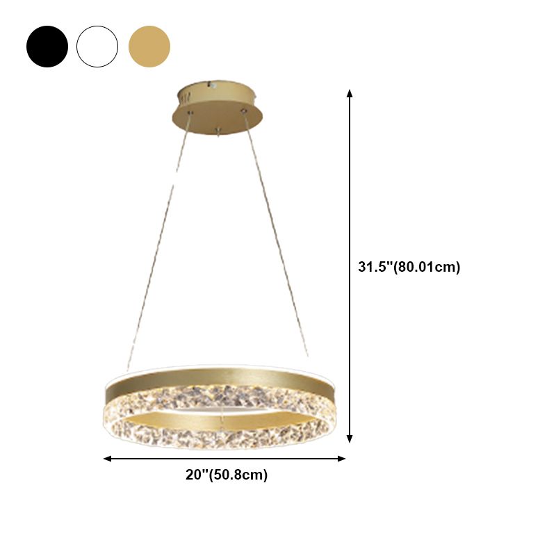 Circle Shape Metal Pendant Light Fixture Modern Style Single Light Hanging Light Fixture