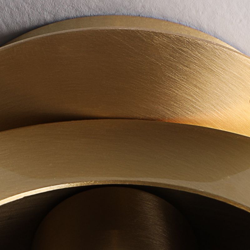 Bedroom Decoration Modern Brass Wall Sconce 1 Light Round Shape Wall Mount Light for Bedside