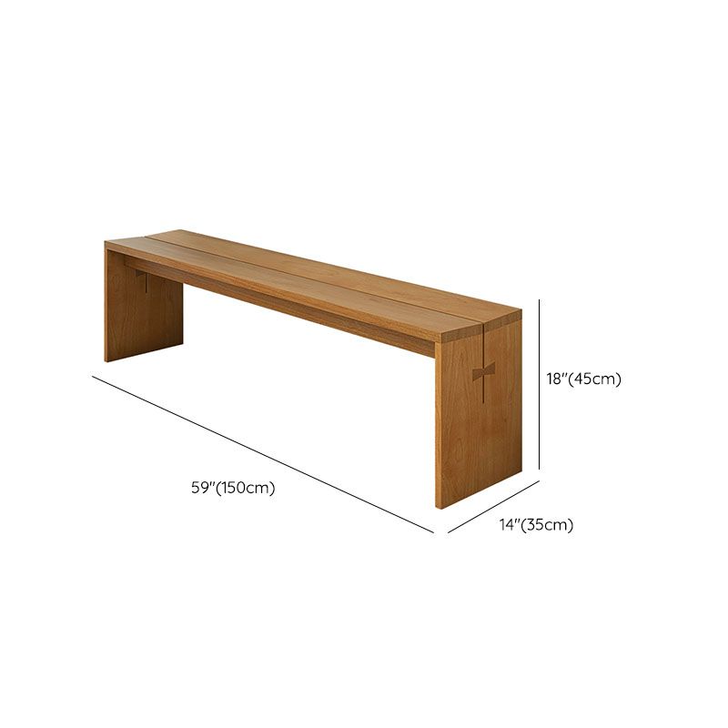 Contemporary Solid Wood Bench Home Rectangle Seating Bench with Legs