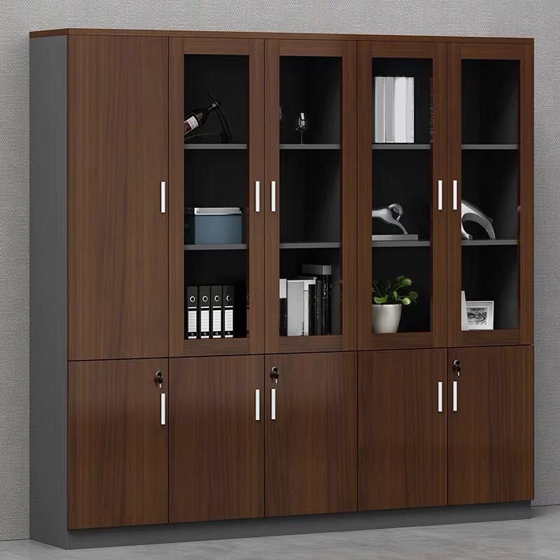 Contemporary File Cabinets Solid Wood Frame Vertical File Cabinet with Key Lock Office