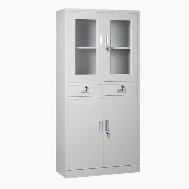 Light Gray File Cabinet Vertical Fireproof File Cabinet with Locking Drawers for Office