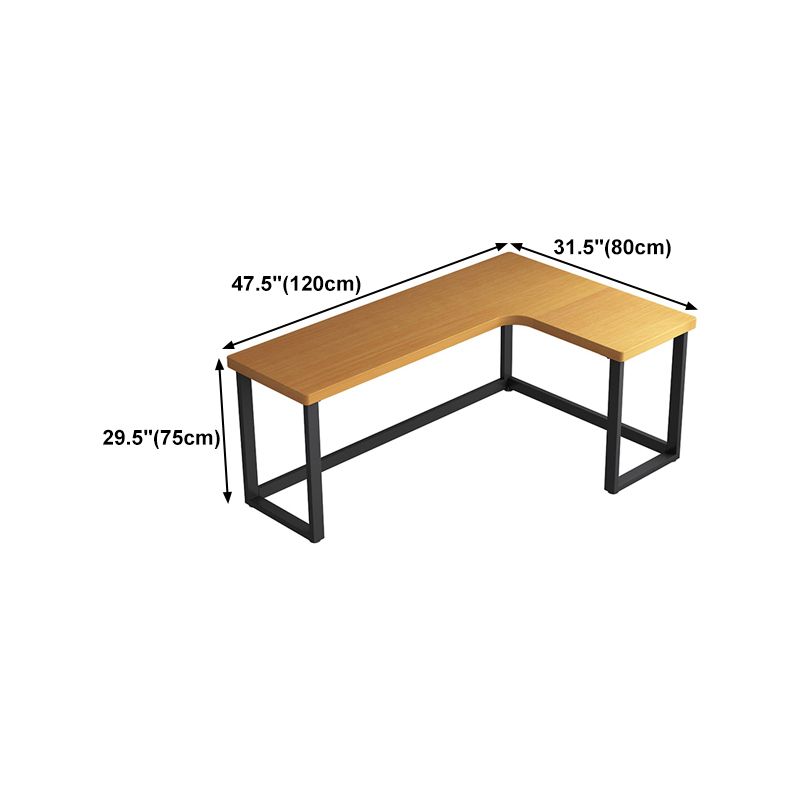 Solid Wood Writing Desk Industrial Style L-Shape Writing Desk for Home Office