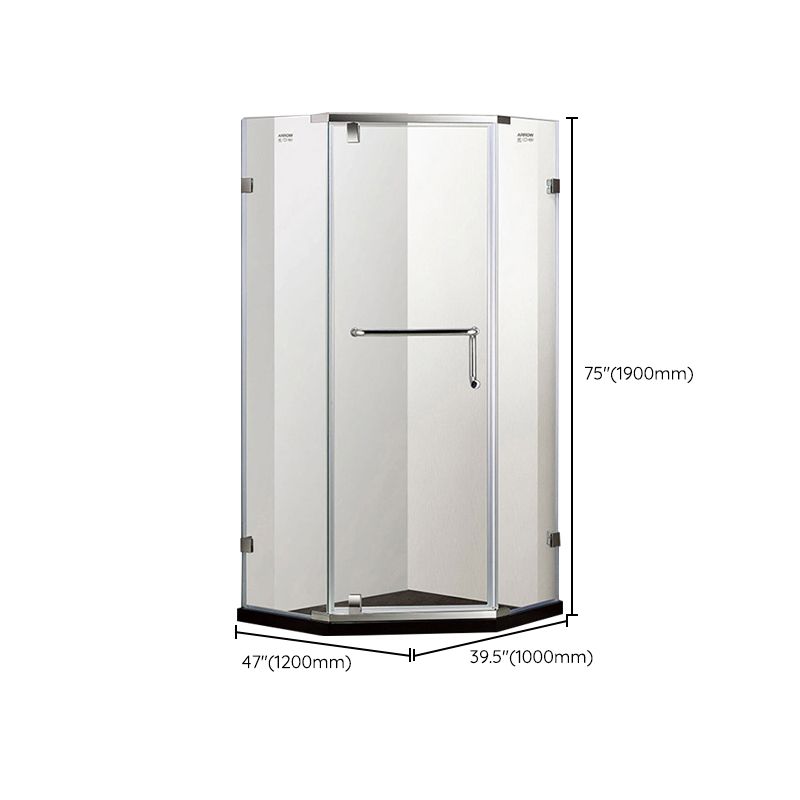 Neo-Angle Clear Shower Enclosure Corner Shower Stall with Header