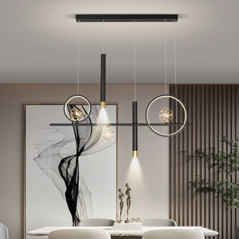 Contemporary Style Geometry Island Lighting Ideas Metal 7- Light Island Pendant Lights