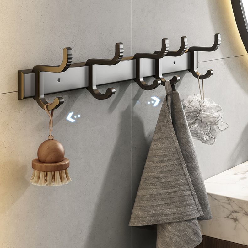 Contemporary Bath Hardware Set Matte Black Bathroom Set with Robe Hooks/Towel Bar