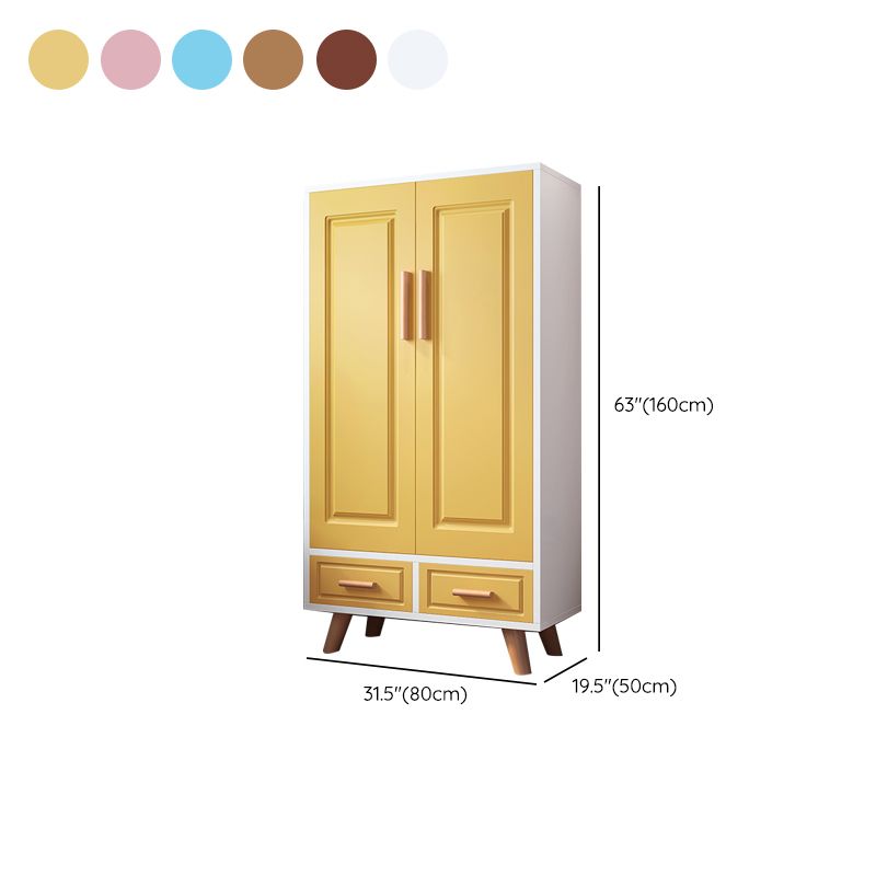 Modern Style Wardrobe Closet Wood Kid's Wardrobe with Garment Rod