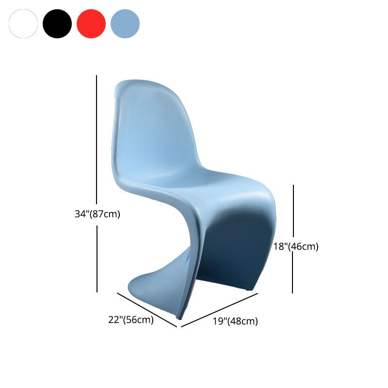 Nordic Style Armless Solid Back Chair Plastic Side Chair for Home