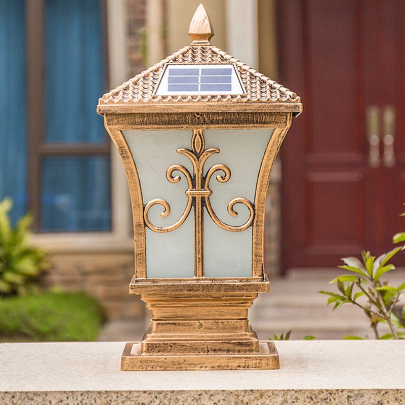 Modern Simple Aluminum Outdoor Light Solar Energy Pillar Lamp for Garden