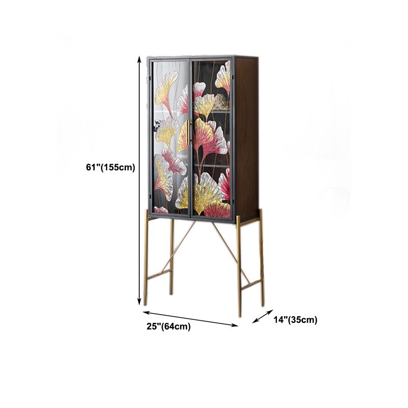 Contemporary Metal Display Stand Glass Doors Display Cabinet with Door