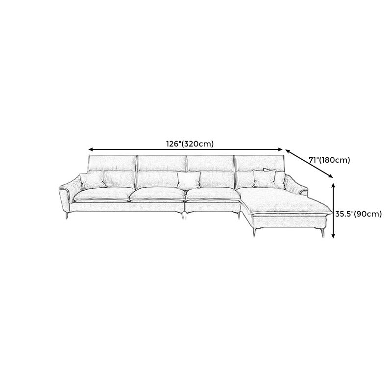 Faux Leather High Back Pillow Top Arm Sectional with Waterproof and Stain-Resistant