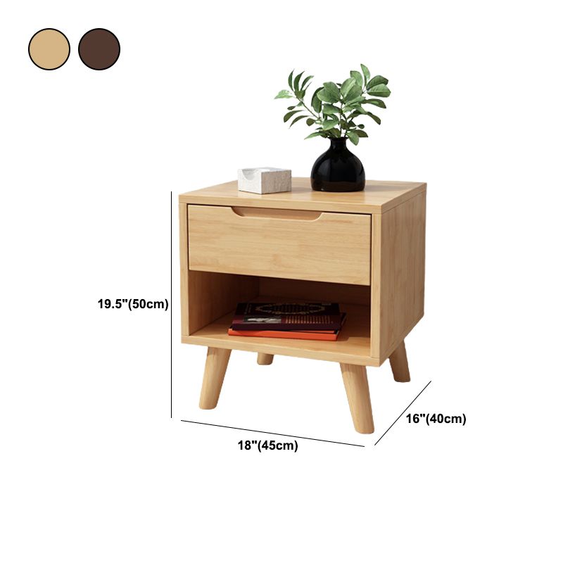 Contemporary Drawer Storage Accent Table Nightstand 19.68" Tall Bed Nightstand