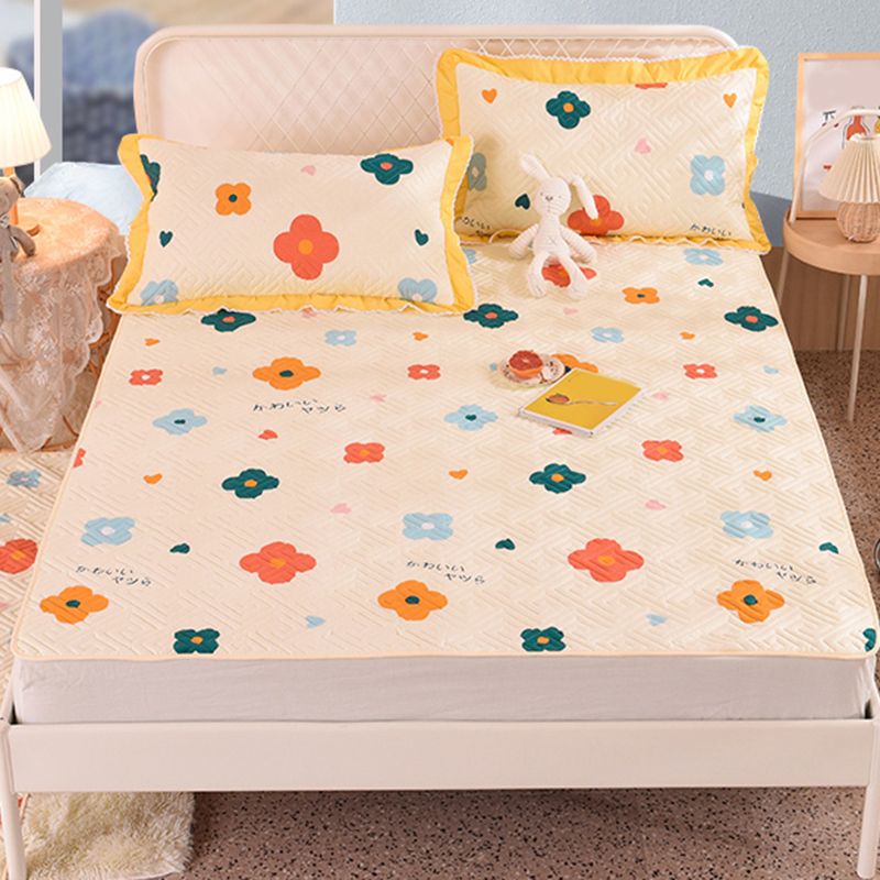 Quilted Bed Sheet Cotton Cartoon Decoration Soft Breathable Bed Sheet Set