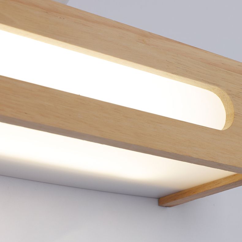 Simplicidad rectangle tocador de tocador luces de luz de madera lámparas de pared para baño