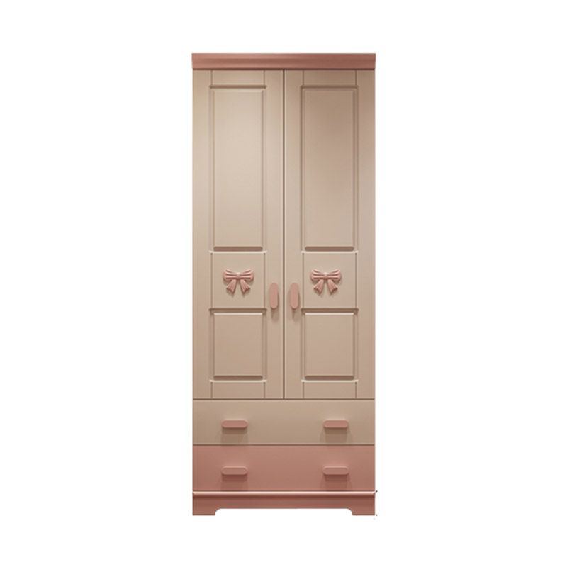 White Colour Solid Wood Wardrobe Cloth Rod Included Youth Armoire for Bedroom