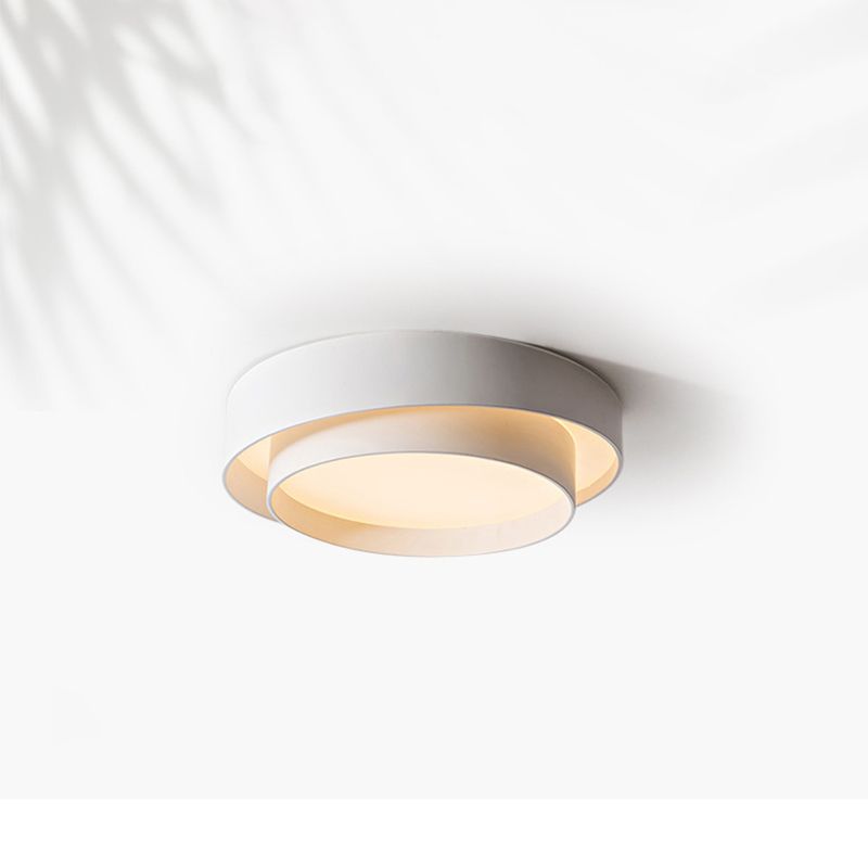 Acryl Witte LED Flush Mount in Moderne Creatieve Stijl Smeedijzeren Circulaire Plafond Fixture