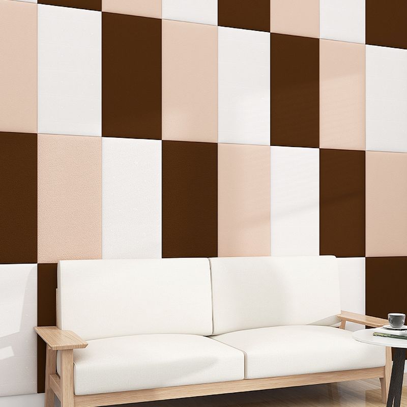 Color Blocking 3D Embossed Wall Panel Self-Adhesive Foam Indoor Wall Tile