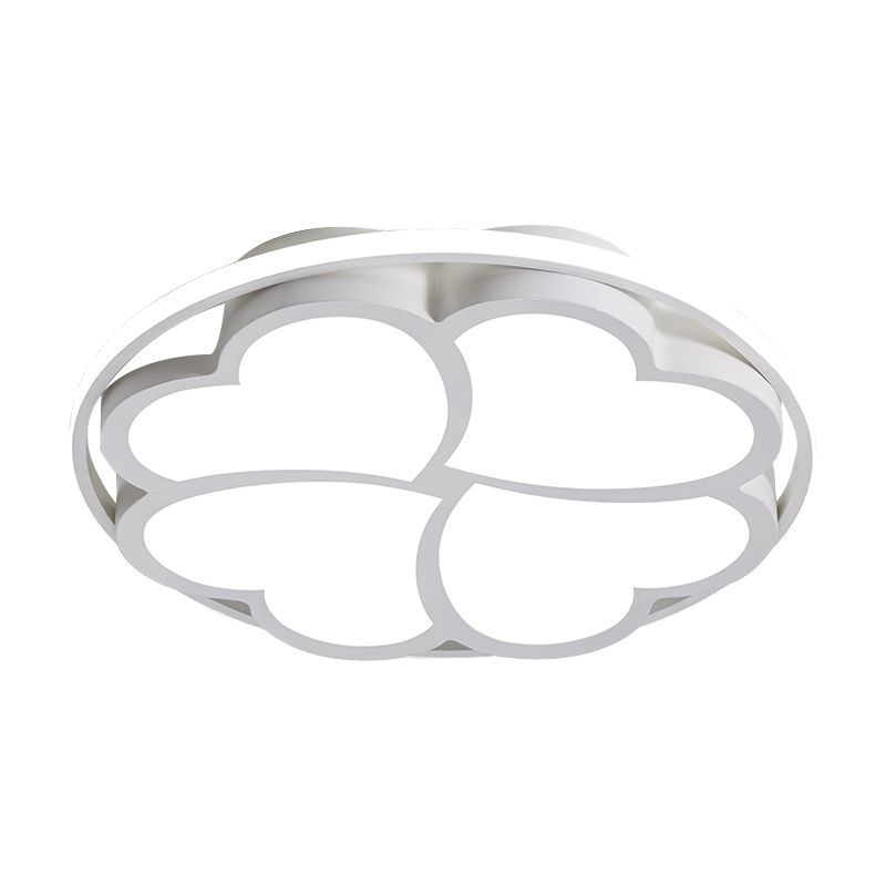 Heart-Shaped Flush Mount Light Simple Acrylic LED Bedroom Ceiling Lamp in White Light