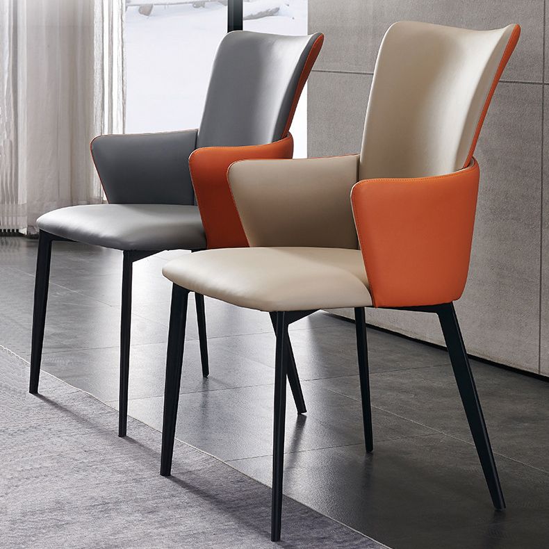 Contemporary Style Chairs Arm Chairs for Kitchen with Metal Legs