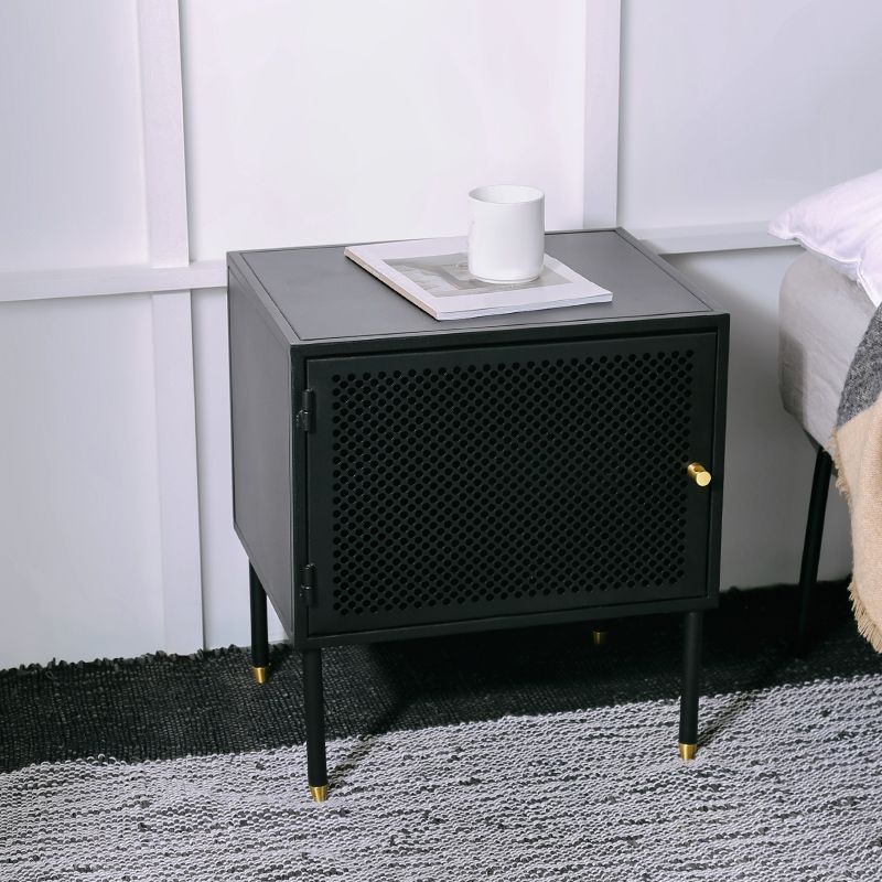 2 Shelves Accent Table Nightstand Modern Metal Nightstand ,19.7" Tall