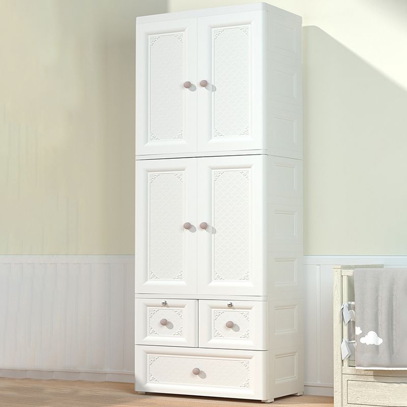 Contemporary Kid's Wardrobe Plastic Door Wardrobe Closet for Bedroom