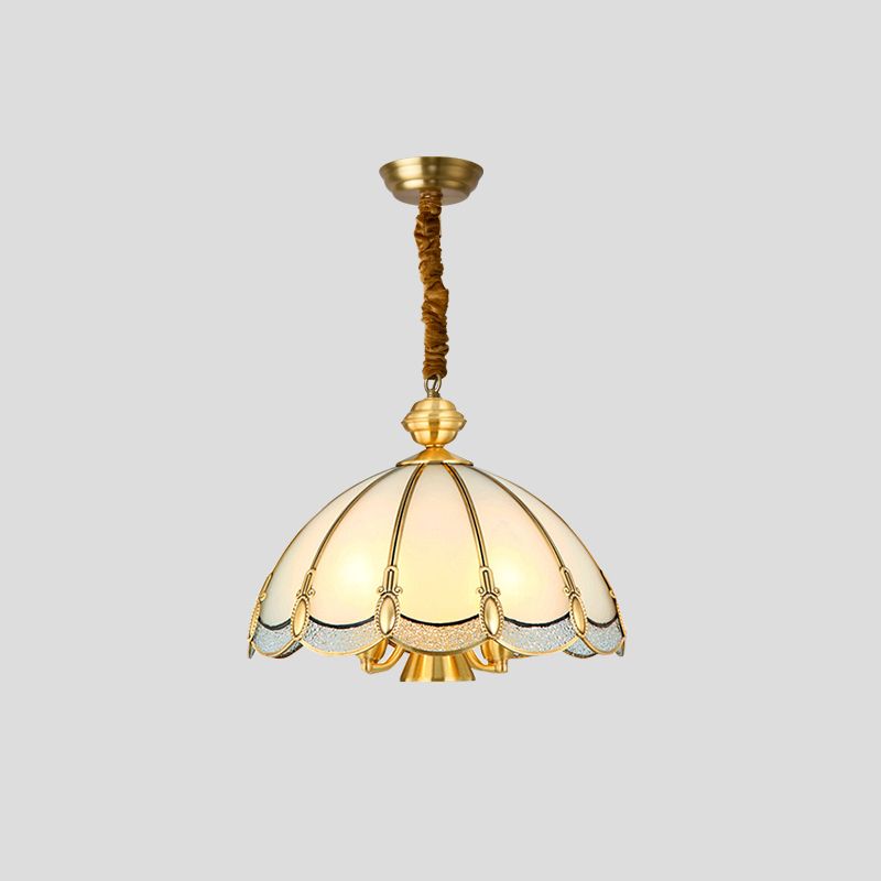 Nickel Geometric Shaped Chandelier Pendant Light Classic Frosted Glass Dining Room Hanging Light