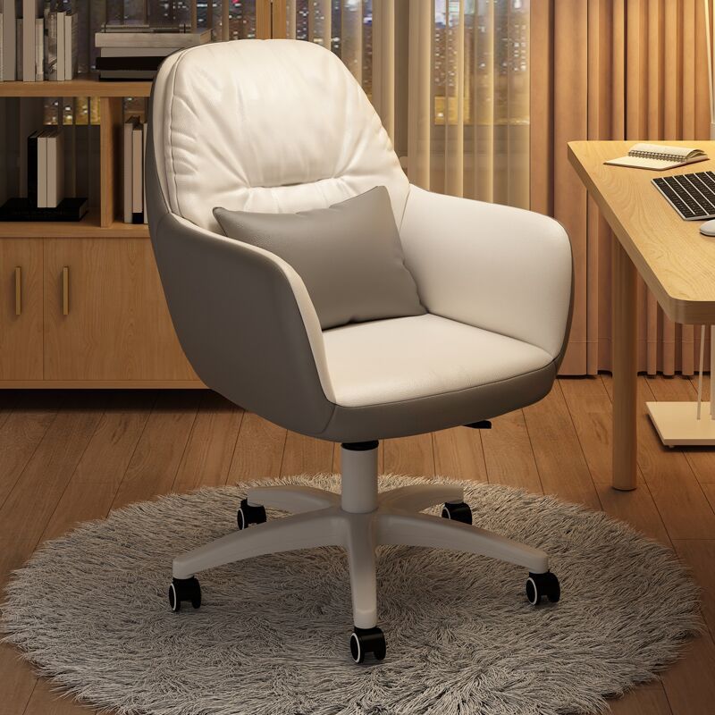 Contemporary Office Chair Ergonomic Upholstered Desk Chair with Wheels