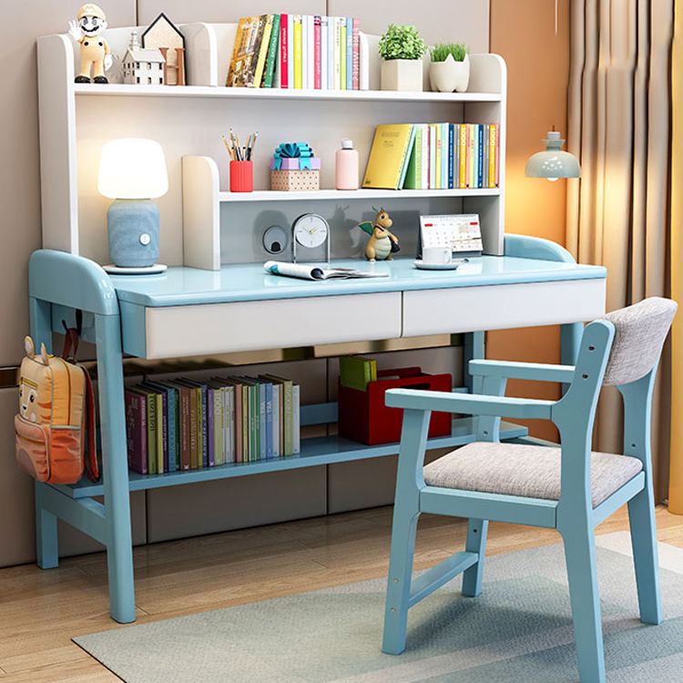 Light Children's Desk Adjustable Study Desk with Storage Shelves