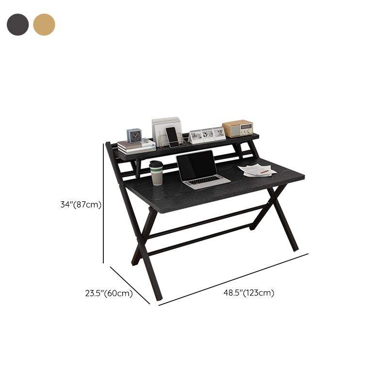 Rectangular Folding Home Writing Desk Trestle Steel Base Office Desk