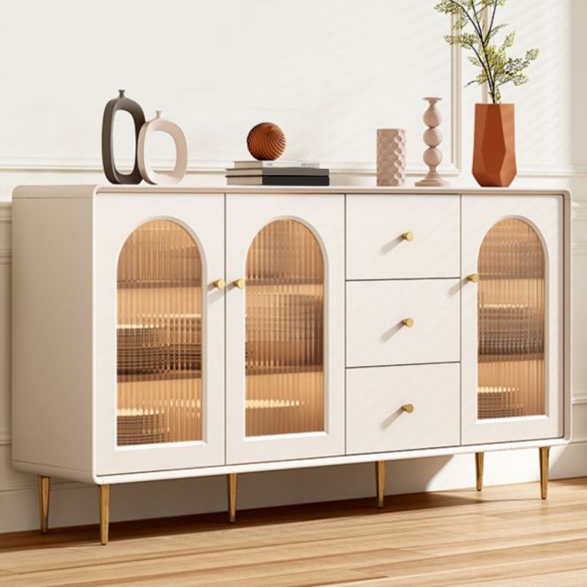 Contemporary Sideboard Cabinet Faux Wood Sideboard Table with Legs for Kitchen