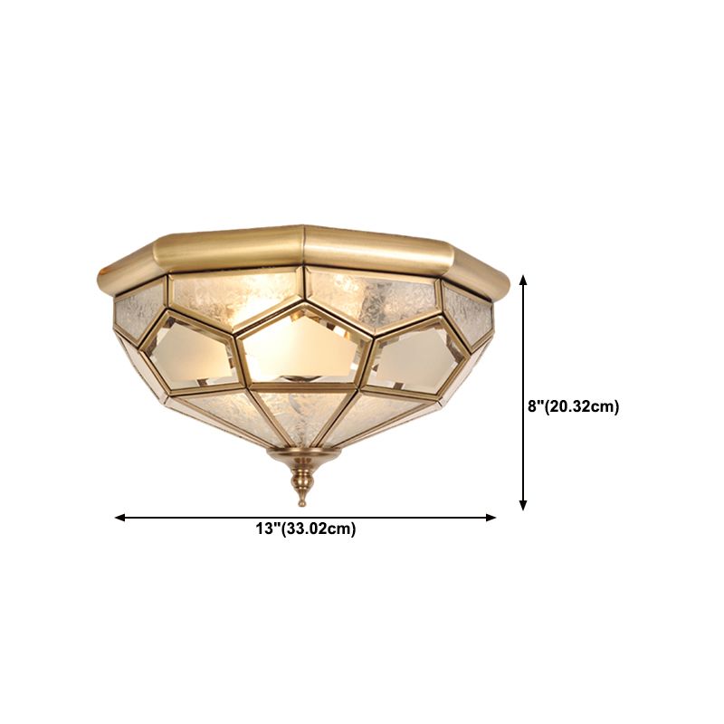 Multi-Light Geometric Flush Ceiling Light Colonial Style Metal Flush Light Fixtures