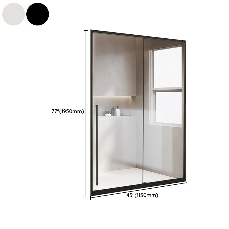 Framed Single Sliding Shower Door Transparent Tempered Shower Bath Door