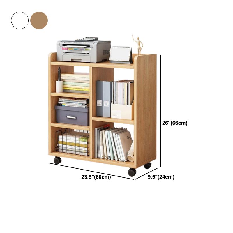 Wood Bookshelf Open Back Contemporary Bookcase for Home Office