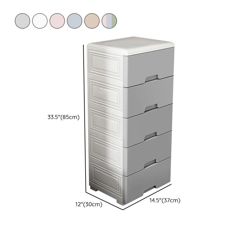 Scandinavian Plastic Baby Dresser Vertical Nursery Dresser with Drawers