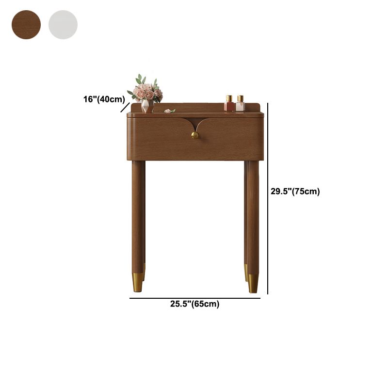 Modern Style Solid Wood Frame Vanity Table Metal Base Dressing Table