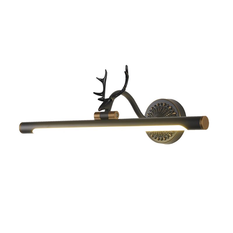 Modern Luxury Style Cylindrical Wall Mounted Vanity Lights Copper Vanity Wall Light Fixtures with Antlers