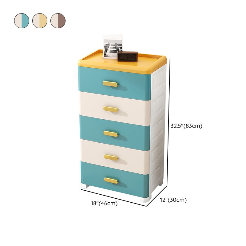 Scandinavian Plastic Baby Dresser Vertical Kids Furniture for Bedroom