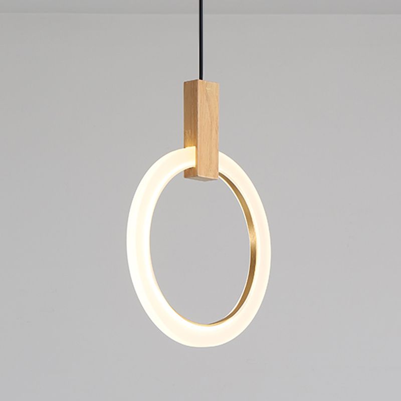 Contemporary Style Circle Shape Pendant Light Acrylic 1 Light Hanging Lamp