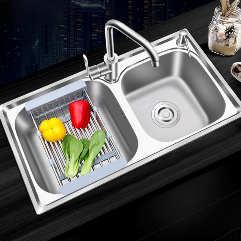 Modern Style Kitchen Sink Stainless Steel Corrosion Resistant Drop-In Kitchen Sink