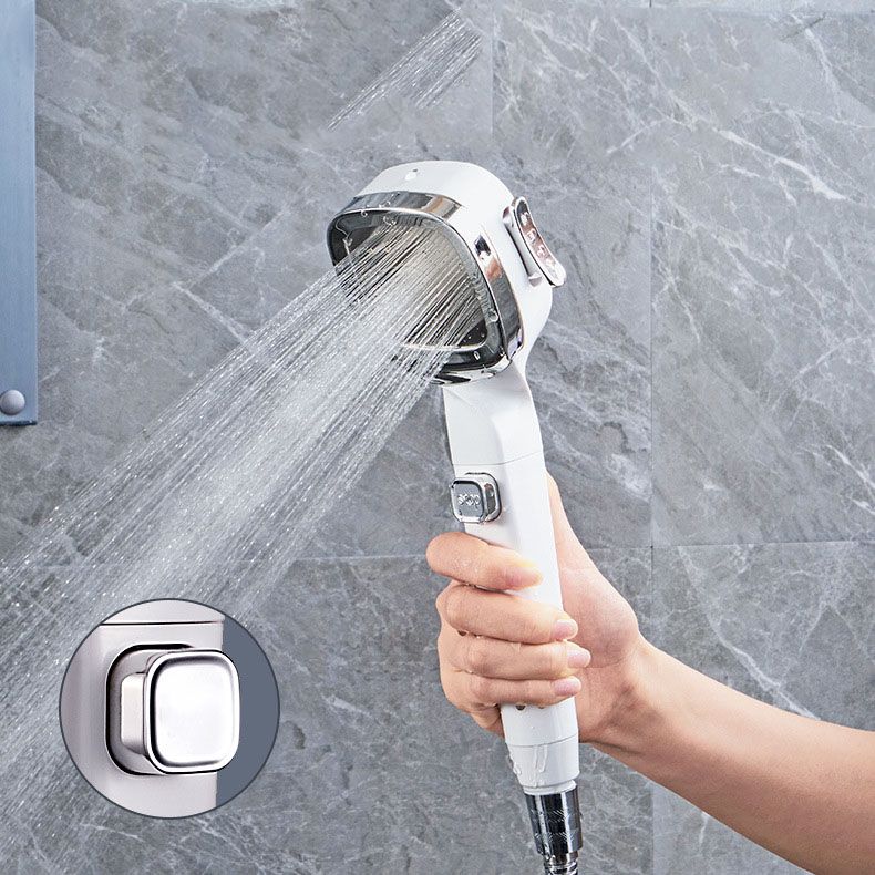 4-Setting Pressurized Shower One-button Water-stop Hand-held Shower Head