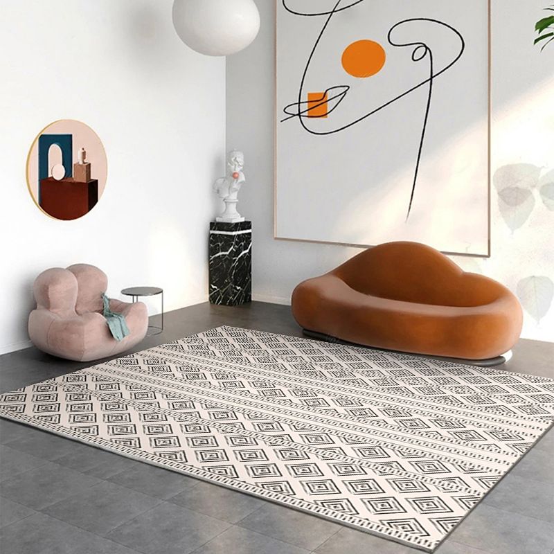 Nostalgia Indoor Rug Polyester Tribal Pattern Rug Washable Area Carpet for Home Decoration