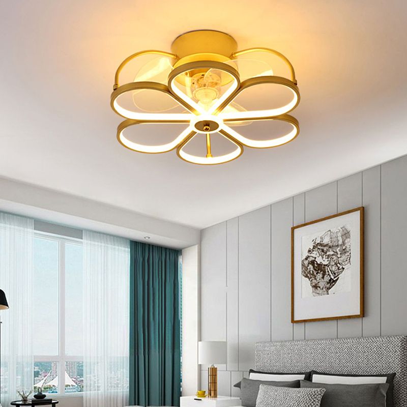 Modern Ceiling Fan Light LED Ceiling Mount Lamp with Metal for Bedroom